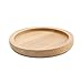 T4U 3.5 Inch Wooden Plant Pot Saucer Bamboo Tray Base – Round Sandy Beige, Durable and Lighweight Plate for Holding Small Succulent Planter Pot, Small Ornament Accessory, Candle and Morethumb 1