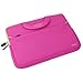 11.6-12.2 inch Tablet Sleeve, Evecase 11.6~12.2 inch Tablet/Notebook/Chromebook/Ultrabook Sleeve, Ultra-Portable Neoprene Zipper Carrying Case Bag with Accessory Pocket - Hot Pink/Green Trim