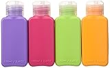 Set of 12 Travel Size Bottles Assorted Colors Airplane Trip Gym Bag Shampoo Conditioner Skin Lotion Hair Products Skin Products Beauty Products 3.4oz Each (Set of 12)
