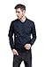 YIDI Men's Casual Classic Slim Bike Motorcycle Coat Outwear Long Sleeve Waterproof Bomber Jacket Dark Blue