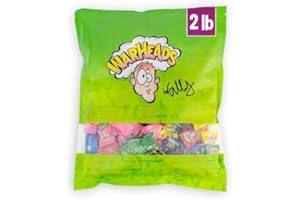 WARHEADS - Extreme Sour Hard Candy - Sour Apple, Black Cherry, Blue Raspberry, Lemon & Watermelon Flavors, Great For Parades - 2 lb. Bulk Bag