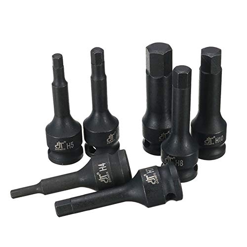 Drive Impact Socket Hex Bit Set,7pcs 3/8 Inch Metric Hex Driver Impact Socket Bit Set