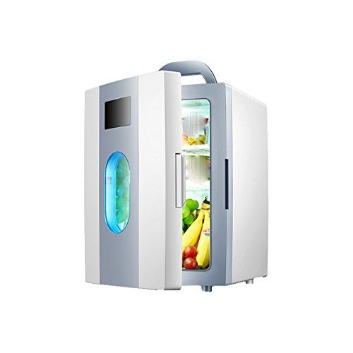 Click Here to See More Images STAZSX Mini small refrigerator small car refrigerator single door car refrigerator car cooling/heater, silver 10L-26.5X22X32.8cm