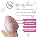 Anti Aging Facial Massage Therapy Kit – 3pc Genuine Pink Rose Quartz Dual Sided Face Roller Facial Massager Tool Set with Silicone Cleansing Brush & Pouch by SilverDel