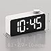 X Ykoki Alarm Clock – Digital Clock LED Display – Time Snooze Temperature Brightness Dimmer – Desk Clock Kids Heavy Sleepers Adults – Modern Alarm Clocks Bedrooms Bedside Home Battery Clock (White)
