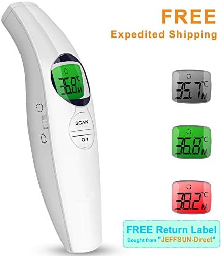 Infrared Digital Forehead Thermometer Adults Non-Contact Forehead Thermometer with LCD Display, No Touch Accurate Instant Readings Kids and Baby