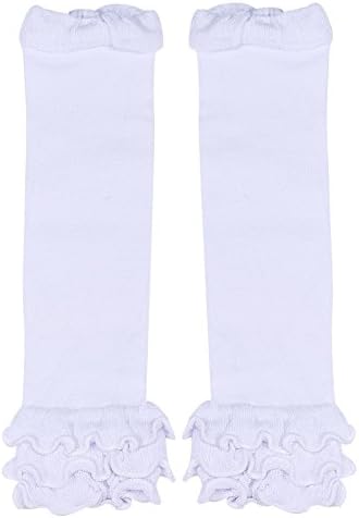 Fullkang Child Girl Candy Color Kneepad Socks Leg Warmer (white)