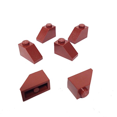 Lego Parts: Slope 45Â° 2 x 1 (PACK of 6 - Reddish Brown)