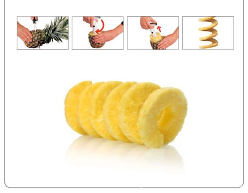 Pineapple Corer Slicer Cutter Peeler Stainless Steel Kitchen Easy Gadget Fruit