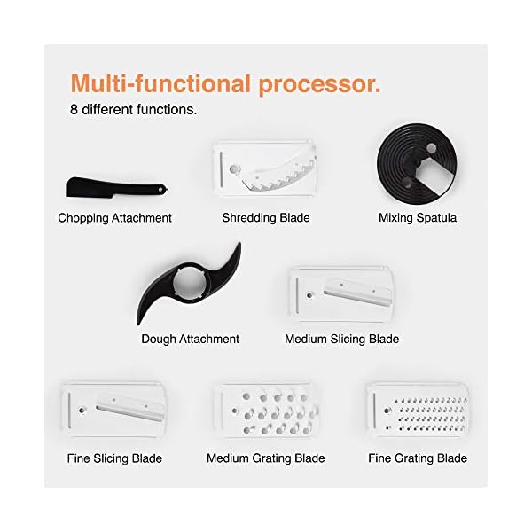 VonShef-Food-Processor--1000W-Multifunctional-8in1-Chopper-Mixer-with-Dough-Blade-Spatula-Shredder-Medium-Fine-Grater-Slicer--35L-Bowl-18L-Jug-2-Speed-Settings-Pulse-Function VonShef Food Processor – 1000W Multifunctional 8in1 Chopper, Mixer with Dough Blade, Spatula, Shredder, Medium / Fine…