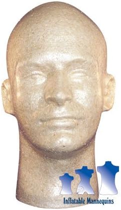 Male Head, Styrofoam Tan