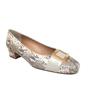 41IEaof3YqL. SS300 Opera - Bailarinas de Piel para Mujer Estampadas con Tacon Bajo 2 cm, Punta CuadradaHebilla Metalica en Tenue… 41IEaof3YqL. SS300