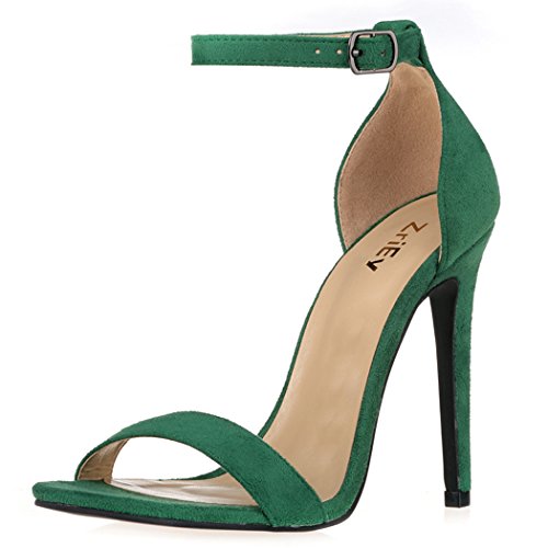 Zriey women s heeled sandals ankle strap dress high hee…