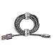 Braided Lightning USB Cable with Aluminum Housing Color: Black/White