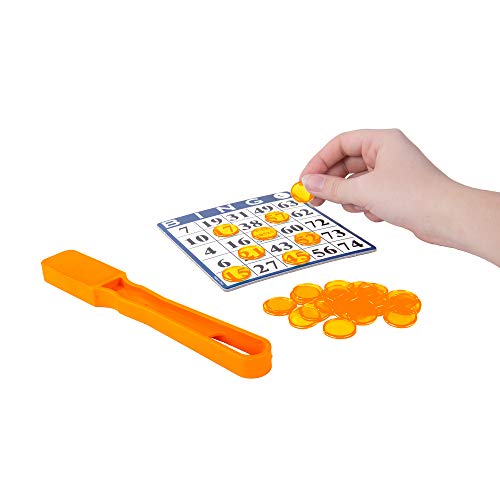 MR CHIPS Plastic Bingo Chips Metal Ringed Chips Orange