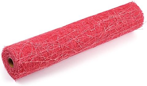 BOZA ROSE-LINEN Floral Decorative Flower Wrapping Mesh Fabric Paper Material, Soft and Flexible, Red, 60 cm X 10 yard (Each Roll)