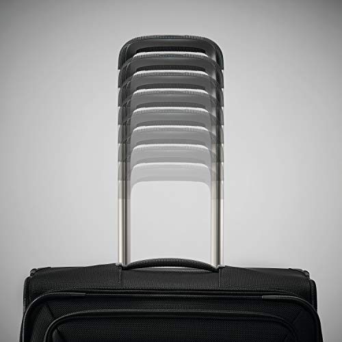Samsonite Lineate Softside Expandable Luggage with Spinner Wheels, Obsidian Black, CheckedLarge