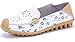 labato Women's Casual Leather Loafers Slip-On Slippers Driving Flat Shoes(7.5 M US,White)