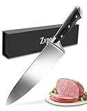 Professional 8 inch Chef Knife - Upgrated Full Tang Kitchen knife German High Carbon Stainless Steel Sharp Chopping Knife Well Balanced, Pakka Wood Handle, with Gift Case, By Zvpod