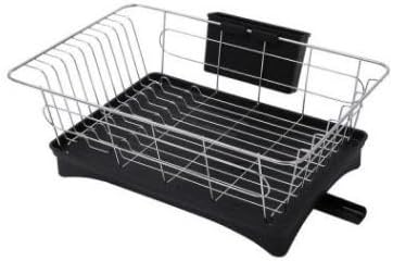 Dish Rack and Drainboard Set Dish Drying Rack Tray Cultery Dish Drainer (1-Tier)