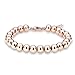 zindov Jewelry Wedding Bridal Stylish Beaded Bracelet in Stainless Steel Balls Chain Great Gift for Women Men Young Adults Color Tone 18K Yellow Gold Plated