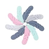 Baby Love Home Silicone Teether 10pcs Mix Color Nursing Accessories DIY Necklace Baby Teething Gift BPA Free Silicone Feather Beads