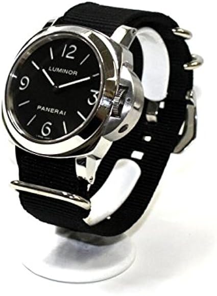 Amazon 超特価アウトレット品 パネライ用24mmミリタリーナイロンストラップ 黒 Natoスタイル Ss ポリッシュ鏡面仕上げ 時計バンド 腕時計 通販