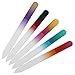 California Beauty - 4-Piece Manicure Gift Set - 2 Professional Crystal Glass Files with Hard Protective Cases in Stunning Metallic Gift Boxes - Includes 2 bonus 4-way buffer blocks