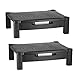 Halter 2 Pack Monitor Stand - Monitor Riser with Pull Out Drawer and Cable Management - Black