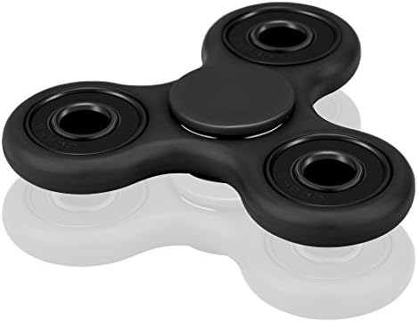 Amileeo High Speed Fidget Spinner Helps Focusing Thinking Stress Reducer Relieves Anxiety Boredom Tri-Spinner Focus Anti-Anxiety Toys for Kids and Adults(Black)