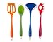 Silicone Nonstick Kitchen Cooking Utensil Spatula Tool Set, Colorful Gadgets, Set Includes; Slotted Turner, Pasta Fork, Spoon Spatula, Ladle