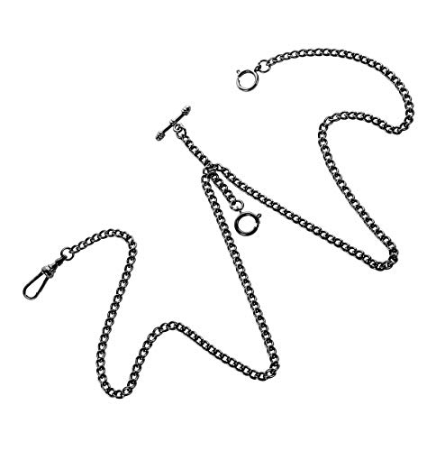 SIBOSUN Pocket Watch Chain Vest Chain with T-Bar for Vest Silver Watch Chain Link