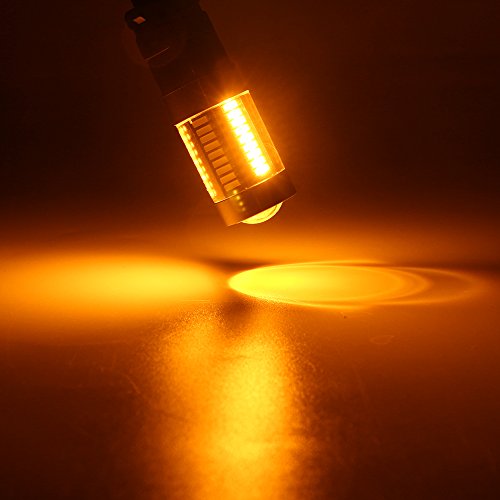 Grandview 7443 7444NA Extremely Bright 990LM White/Amber Dual Color Switchback 4014 Chipsets 66SMD LED Bulbs Turn Signal Light Blinker Flash Lamp Daytime Running Light 8000K 12V (Pack of 2)