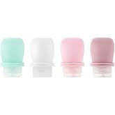starfa lab 4 Pack 1oz Silicone Travel Bottles Leak Proof Squeeze Bottles For Toiletries Shampoo Conditioner Lotion Salad Dressing Travel Size Containers
