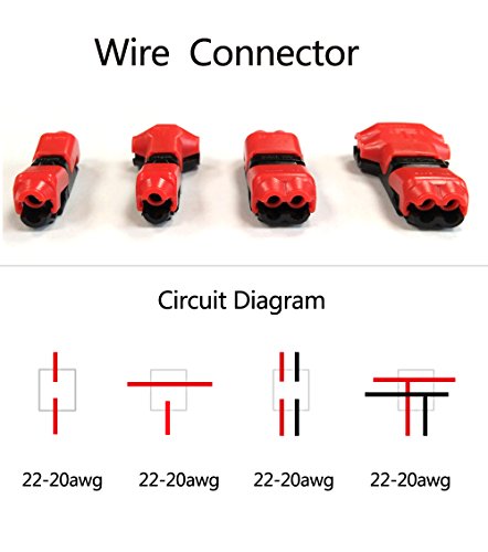 Wire Connectors, Quick Splice Low Voltage Wire Connection, 20 awg Cable Dual Way Electrical Butt Terminal Block Kit, no Soldering, without Stripping