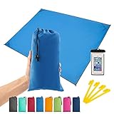Home Queen Beach Pocket Blanket, Compact Beach Blanket for Camping, Hiking -Waterproof Sand Free Mat