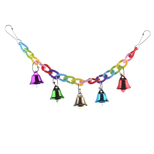 Hamster Parrot Hanging Ladder Bridge Cage Swing Acrylic Chew Perch Metal Bell Birds Toy Accessories