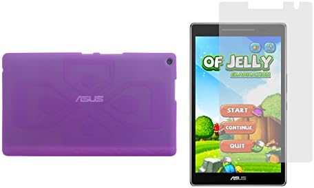 ASUS ZenPad 8.0 Tablet TPU Case - iShoppingdeals Slim Fit, Anti-Slip Protective TPU Rubber Gel Cover for ASUS ZenPad 8.0 Z380M Tablet 2016 Release Case and Screen Protector - Purple