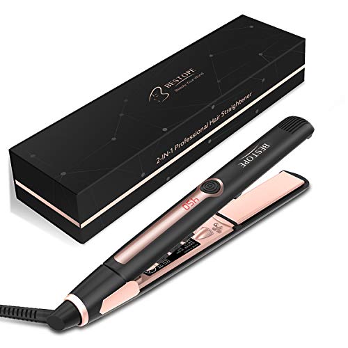 BESTOPE New Version Professional Hair Straightener, MCH Technology and Fast Heating Flat Iron for Hair With Ceramic Tourmaline Ionic & Anti-static(1 Inch)