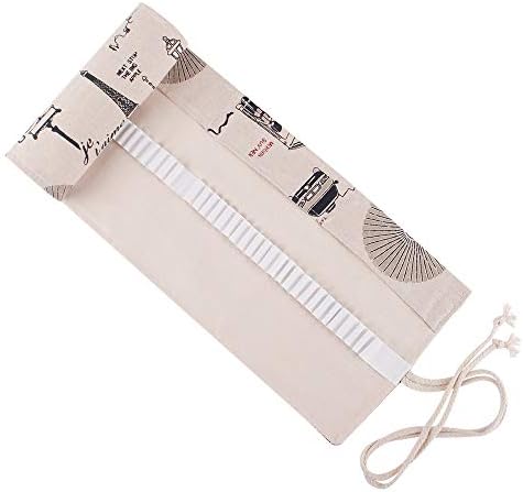 Scriptract 48 Slots Pencils Wrap, Canvas Roll Up Pencil Holder, Portable Coloured Pencils Organizer For For Kids & Adults, Artists & Sketchers (Pencils are not included) (tower)