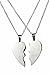 beautifly Handmade Pendant Necklaces with a 16-inch Chain in Silver Color Unique Premier Designs Vintage, Modern or Classic Styles (Two Pieces Heart) (no Letters)