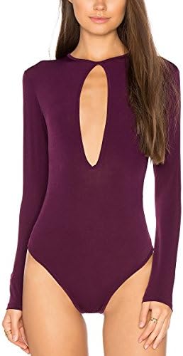 Cheapcotton Women's Cut-out Detail On Back Bodysuit (M, Purple)