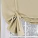 H.VERSAILTEX Beige Tie Up Curtains Blackout Thermal Insulated Energy Efficient Shade Home Decoration Solid Rod Pocket Window Treatment for Kids' Room, Highly Durable (42W x 63L, Set of 1)