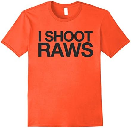 Mens I SHOOT RAWS - Photography Style Camera T-Shirt 2XL Orange