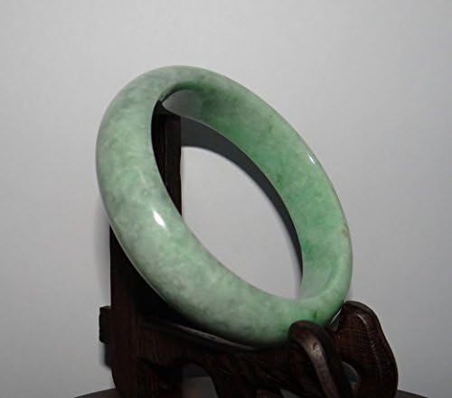 2.3" China Certified Nature Hisui Jadeite Jade Light Green Women's Bangle Bracelets