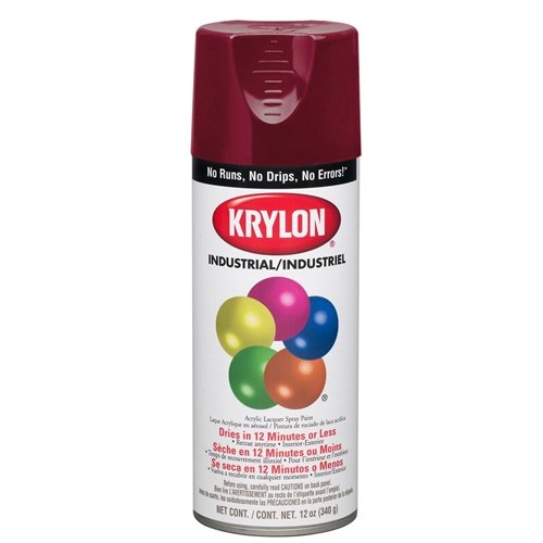 Krylon Industrial K02101A07 ACRYLIQUIK Acrylic Lacquer, Cherry Red