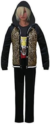 JapanAnimeCosplayExcellent Yuri!!! on Ice Plisetsky Punk High School Tracksuit Hooded Sports Suit Cosplay (Leopard) (L(5'6), Jacket+Sweater+Shirt+Pants)
