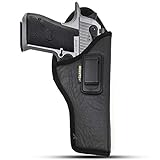 IWB Gun Holster by Houston - ECO Leather Concealed Carry Soft Material | Suede Interior for Maximum Protection | Fits: Magnum Research Dessert Eagle .50 / .50AE / .357 / .44 Caliber 6
