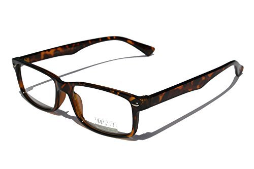 Casual Fashion Horned Rim Rectangular Frame Clear Lens Eye Glasses (Tortoise)