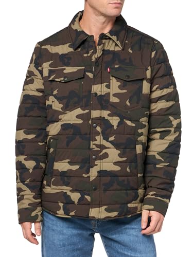 Levi's Men's Diamond Quilted Sherpa Lined Bomber Jacket, Camouflage, Medium